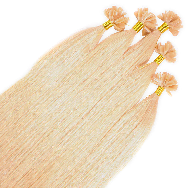 hair2heart Premium Extensions Echthaar Bondings glatt - 100 Strähnen 0.8g 40cm 9/0 lichtblond #22 Go