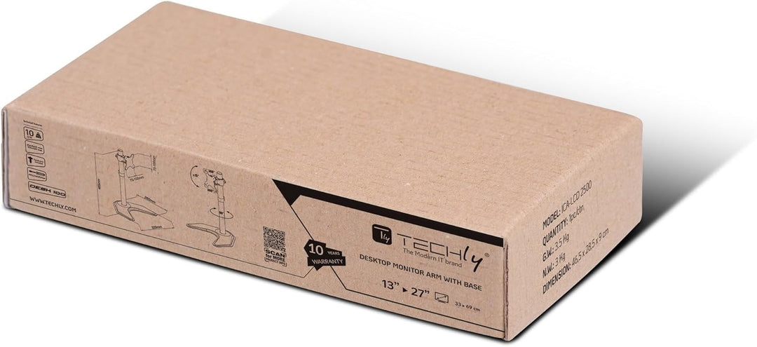 Techly ICA-LCD-2500 Schreibtischhalterung 1LCD 33.02 cm (13 Zoll)-68.58 cm (27 Zoll) mit Standfuss 4