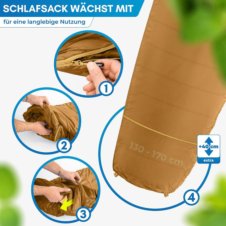 NORDMUT® Schlafsack Kinder mitwachsend für zuverlässigen Kälteschutz – Kinderschlafsack aus schadsto