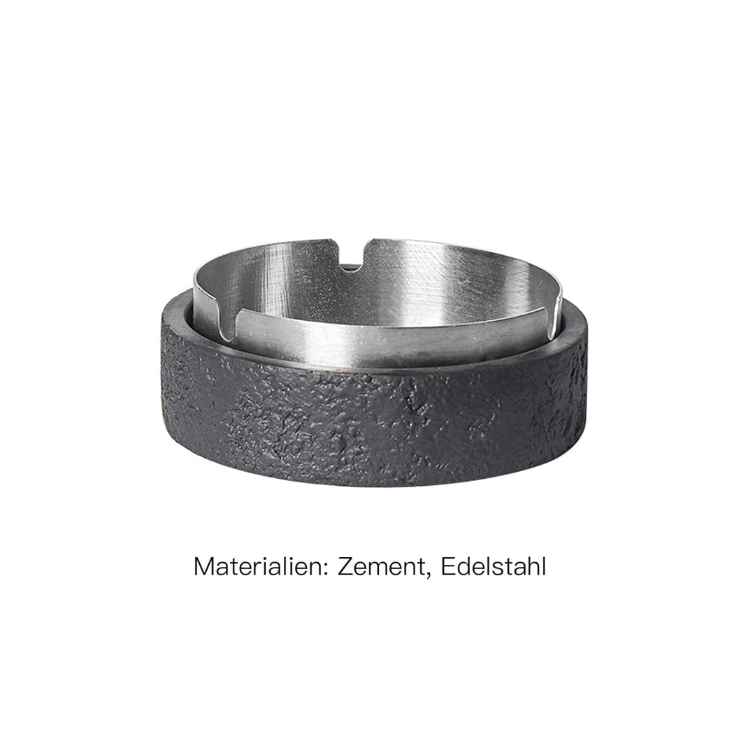 Jinfanshurich Dekorative Tisch Aufbewahrungsbox mit Deckel aus Zement & Edelstahl, Geruchsdicht, Win