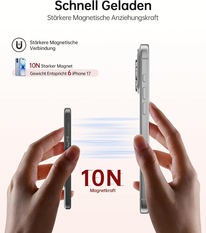 iWALK Powerbank für Magsafe 5000mAh, Slim Magnetische Power Bank, Kabelloses Tragbares Ladegerät mit
