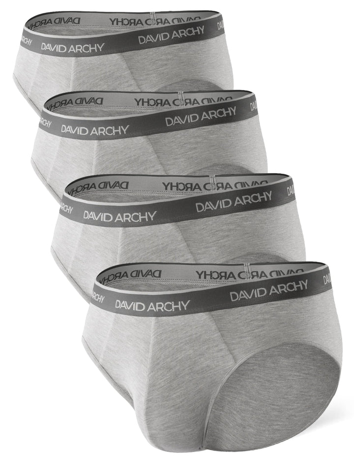 DAVID ARCHY 4/7er Pack Herren Slip Männer Slips Stretcken Unterwäsche Weich Ohne Etikett S A:grau*4(