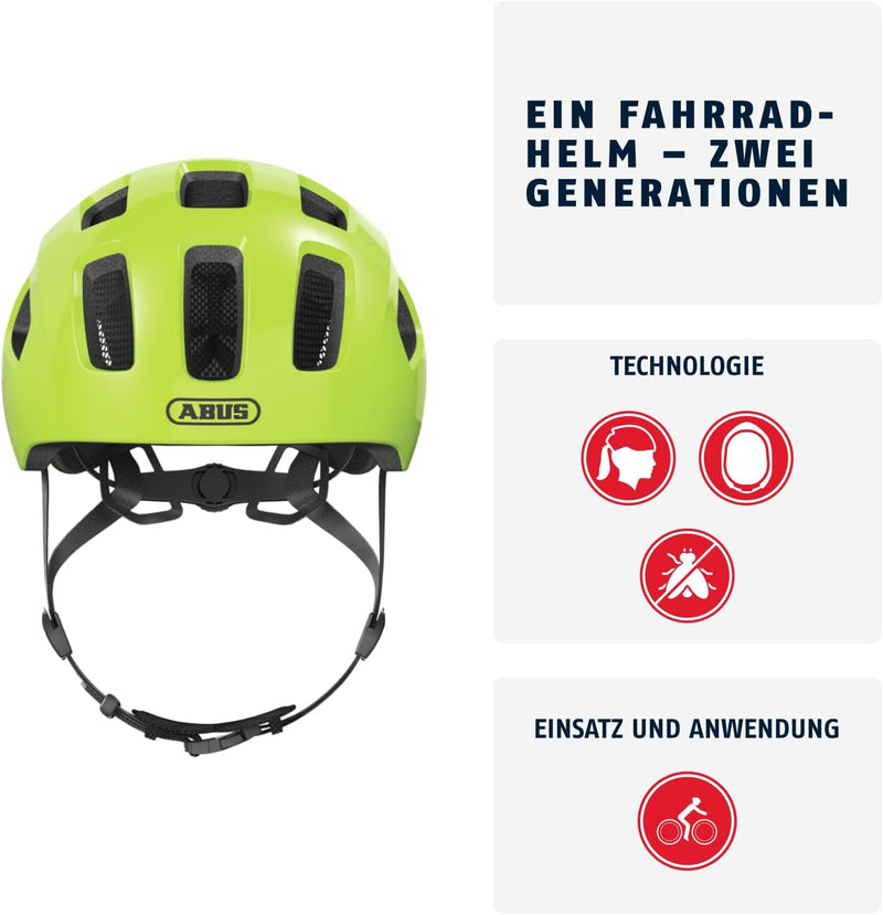 ABUS Fahrradhelm Youn-I 2.0 - mit Licht für Kinder, Jugendliche und junge Erwachsene - für Mädels un