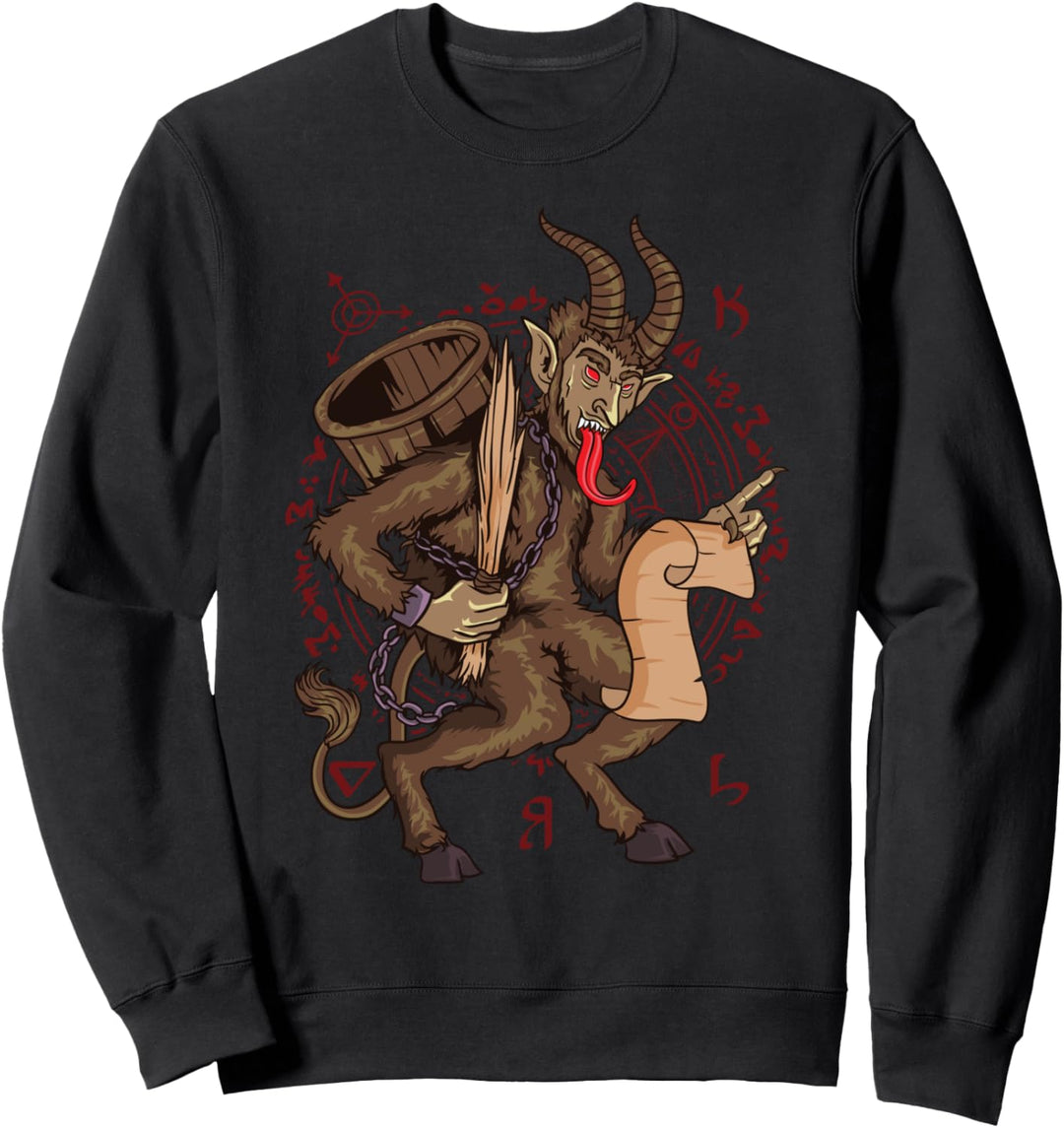 Weihnachten Krampus kommt und macht freche Liste Horror Sweatshirt