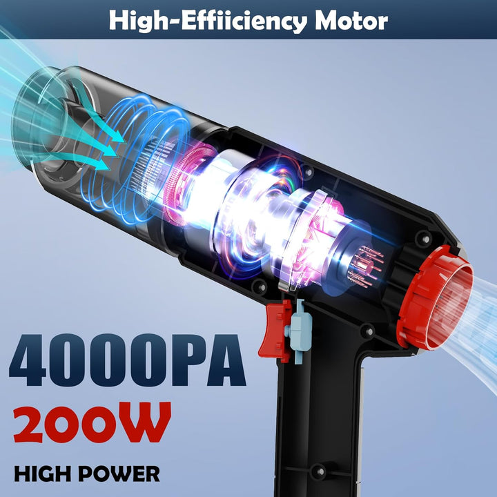 Kabelloser Handstaubsauger, Hohe Saugleistung & Gebläsefunktion, Akku-Staubsauger für Auto, Zuhause,