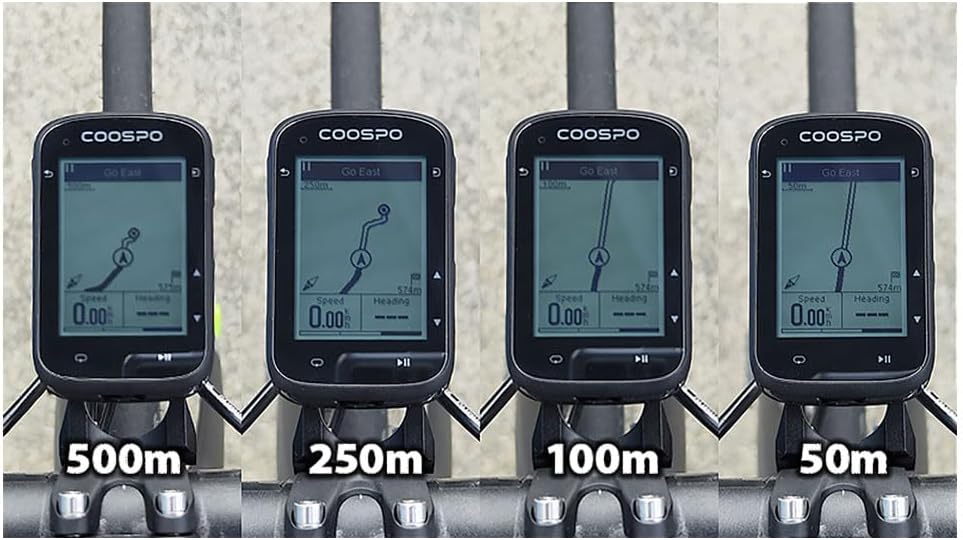 COOSPO Fahrradcomputer Fahrrad GPS Real Road CS500, Fahrradcomputer mit Navigation, 45 Stunden Akkul