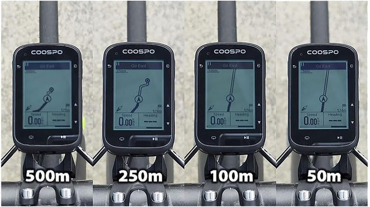 COOSPO Fahrradcomputer Fahrrad GPS Real Road CS500, Fahrradcomputer mit Navigation, 45 Stunden Akkul