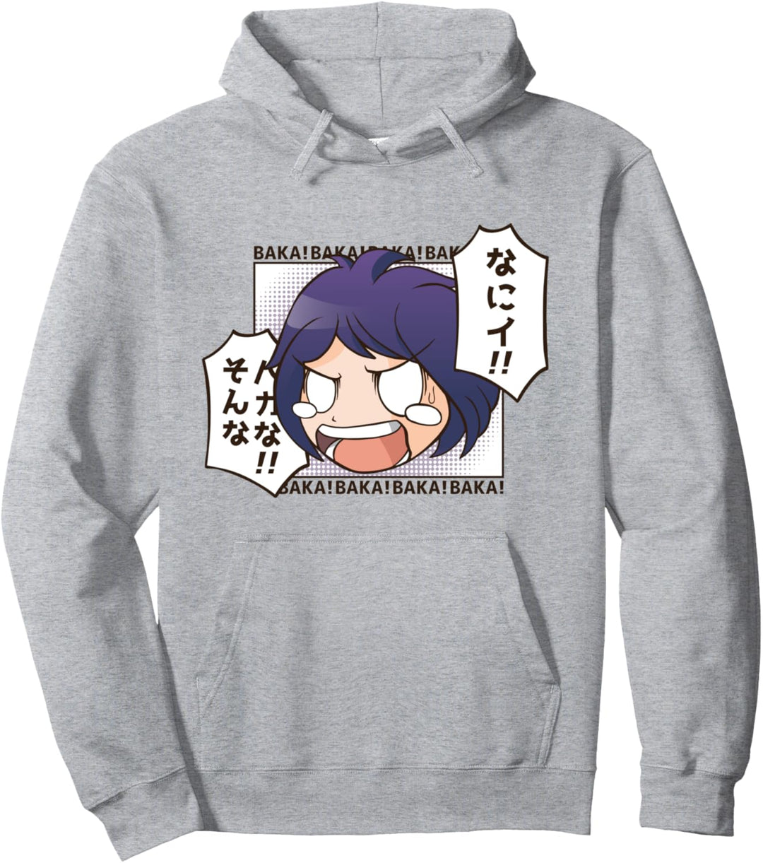 Lustiges Anime-Girl Shouting Baka Japanische Buchstaben I Manga Geschenk Pullover Hoodie