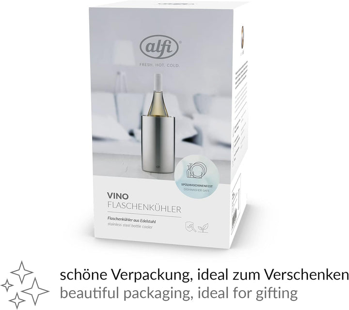 alfi VINO Flaschenkühler Edelstahl 0,70-1,00 l, silber glänzend Stainless Steel Polished zylindrisch