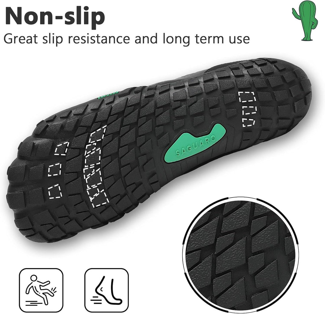 SAGUARO Unisex Barfussschuhe Leicht rutschfest Traillaufschuhe für Outdoor & Indoor 36 EU Dunkles Sc