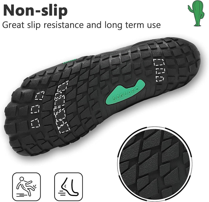 SAGUARO Unisex Barfussschuhe Leicht rutschfest Traillaufschuhe für Outdoor & Indoor 36 EU Dunkles Sc