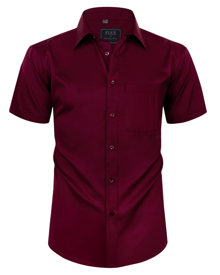 siliteelon Herren Kurzarm Hemden Casual Regular Fit Bügelfrei Business Hemd Faltenfrei Formales Hemd