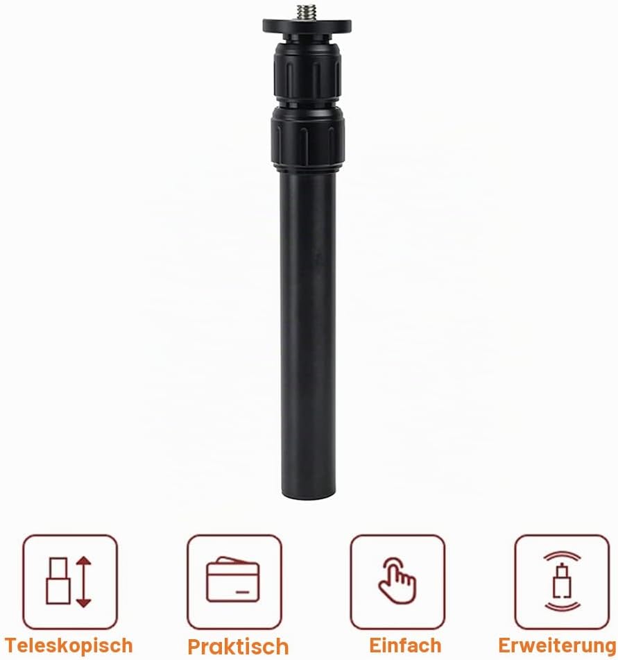 Stativ Verlängerung Mittelsäule Extender Teleskopstange 3 Abschnitte Stange für Fotostudio Einbeinst