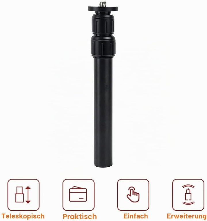 Stativ Verlängerung Mittelsäule Extender Teleskopstange 3 Abschnitte Stange für Fotostudio Einbeinst