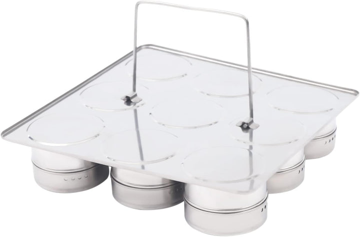 9er Gewürzgläser Set 70ml Edelstahl Gewürzglas, Spice Jars Mit magnetischer Haftung, kann an metalli