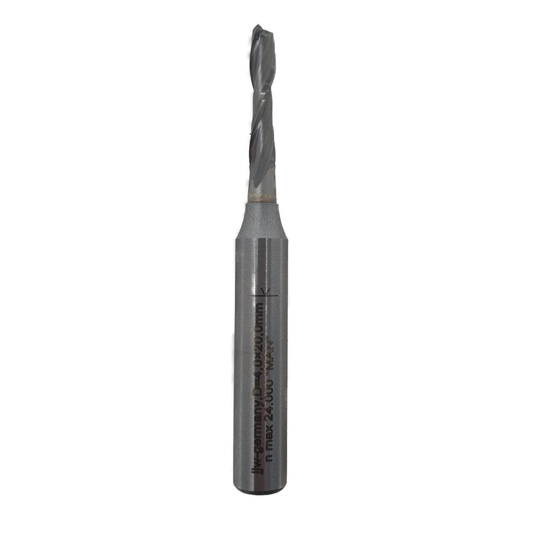 jjw-germany VHM - Spiralnutfräser Nutfräser Z= 2 für Hand Oberfräse mit Stahlschaft 8,0mm (D= 4,0 mm