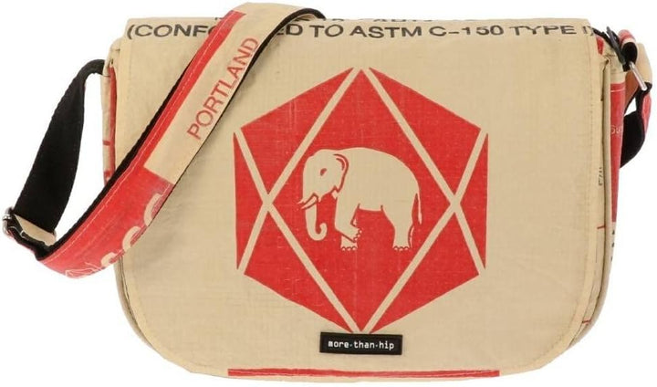 More Than Hip Qinisa Messenger Bag - Kleine Umhängetasche Damen aus Recycelten Zementsäcke Leichte S