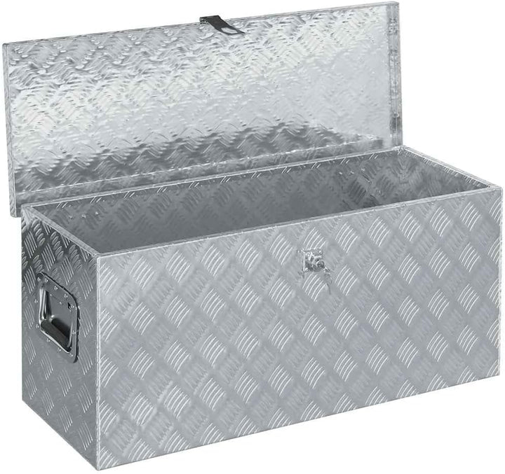 vidaXL Aluminiumkiste 90,5x35x40cm Alu Box Koffer Werkzeugbox Transportkiste 90.5 x 35 x 40 cm Silbe