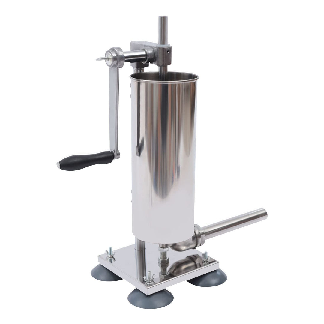 Wurstfüller Manuell 3L/6lbs Edelstahl – Wurstfüllmaschine Vertikal mit 4 Füllrohren, Wurstpresse Fle