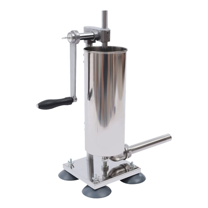 Wurstfüller Manuell 3L/6lbs Edelstahl – Wurstfüllmaschine Vertikal mit 4 Füllrohren, Wurstpresse Fle