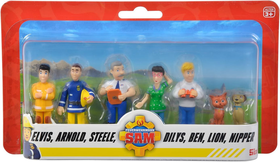 Simba 109252538 - Feuerwehrmann Sam Figuren Set, 6 Stück, 2-Fach Sortiert, es Wird nur eine Version