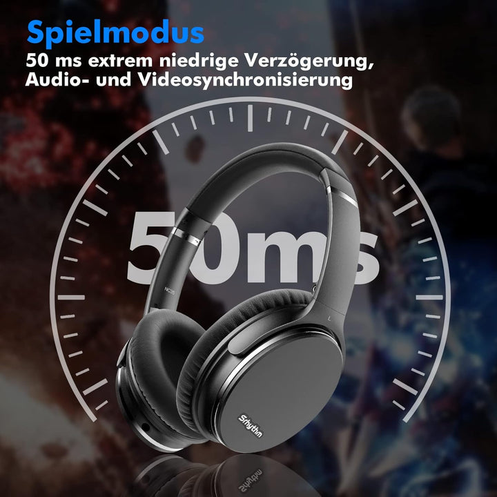 Srhythm NC35 Active Noise Cancelling Kopfhörer Kabellos Bluetooth - LDAC Modus, Schnellladung, 50+ W