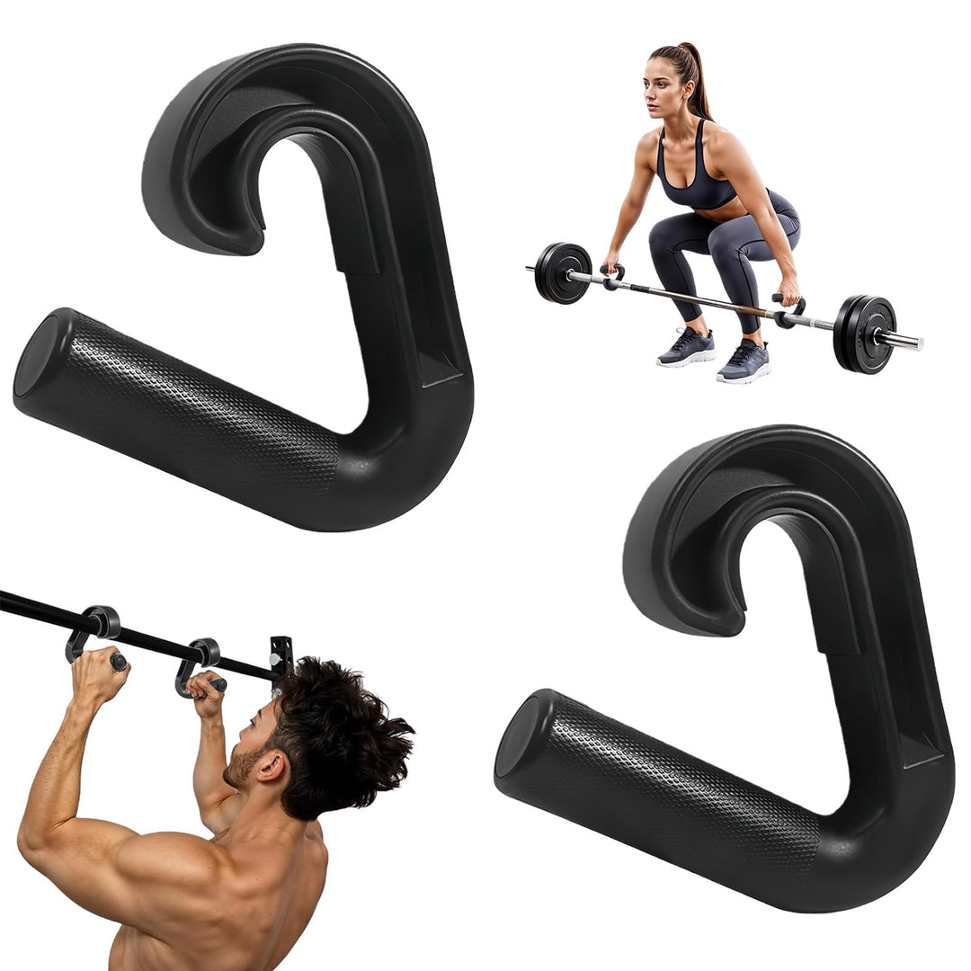 2 Stück Double D Fitness Griffe für Fitnessstudios, 90-Grad-Haken Klimmzug Griffe rutschfeste Widers