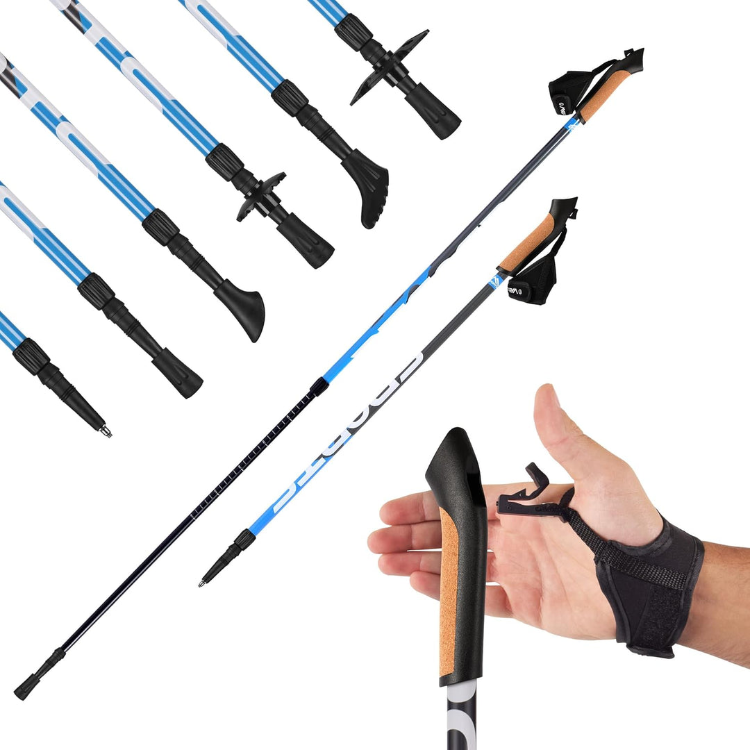 MSPORTS Nordic Walking Stöcke Premium - hochwertige Qualität - Superleicht - auswählbar mit Tragetas