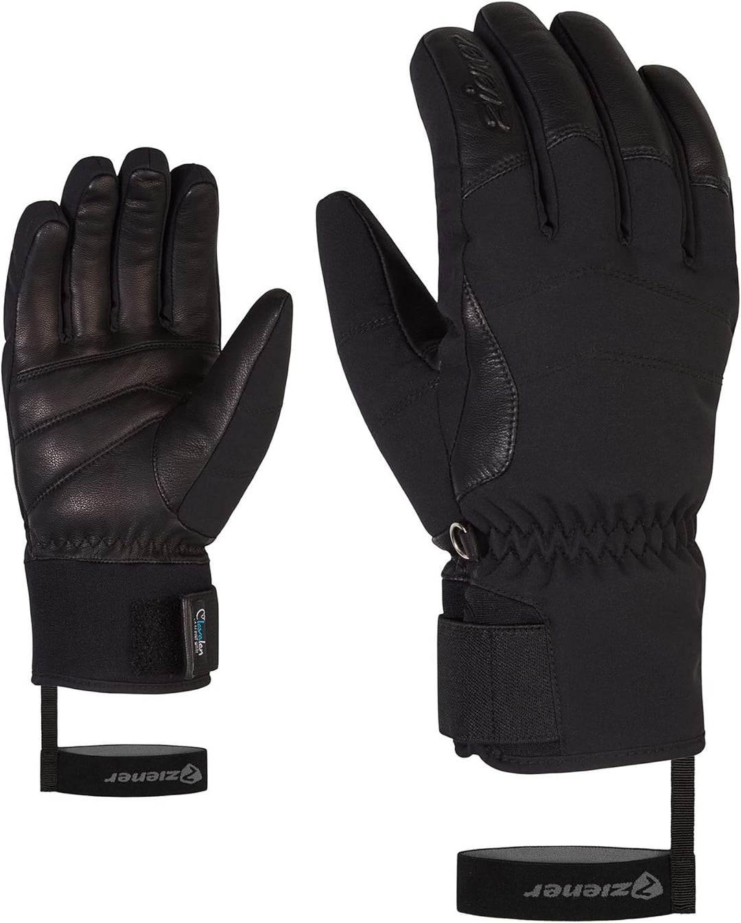 Ziener Damen Kale Ski-Handschuhe/Wintersport | wasserdicht, atmungsaktiv, Alpine Wool 6.5 Schwarz, 6