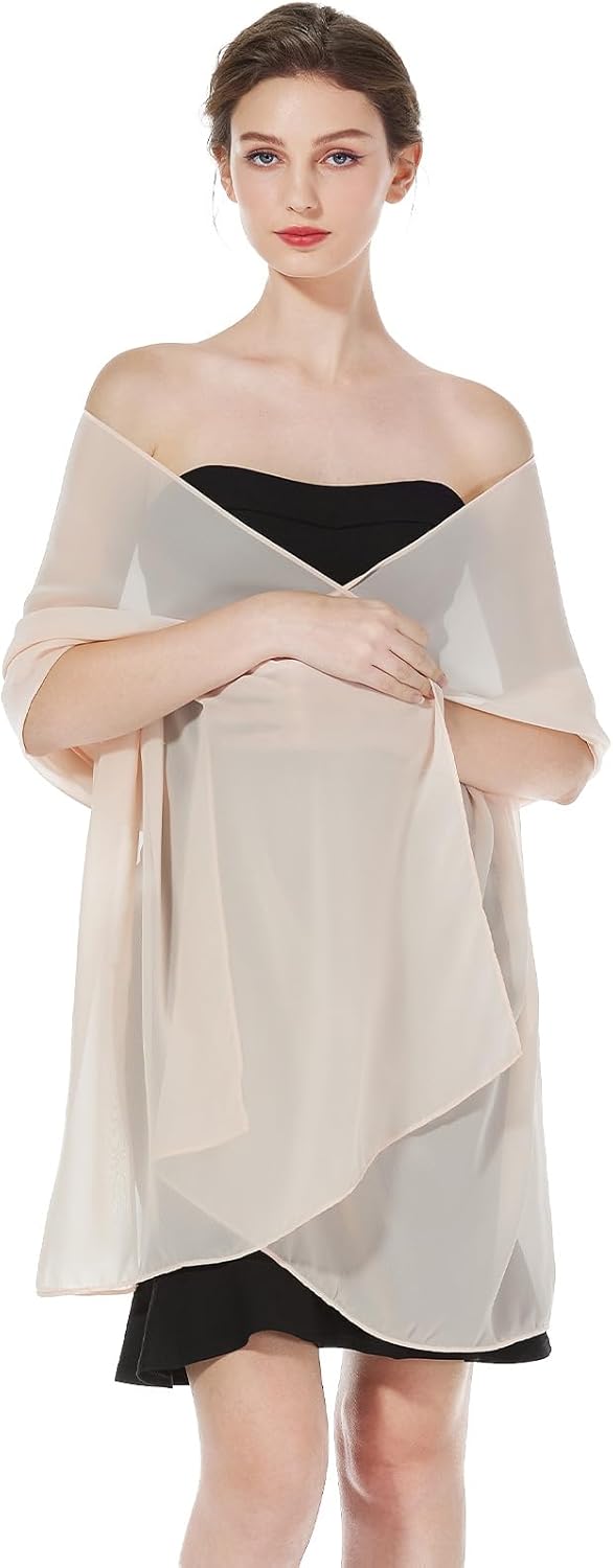 BEAUTELICATE Chiffon Schal Stola Damen Festlich Elegante Tücher Schultertuch Stola für Abendkleider