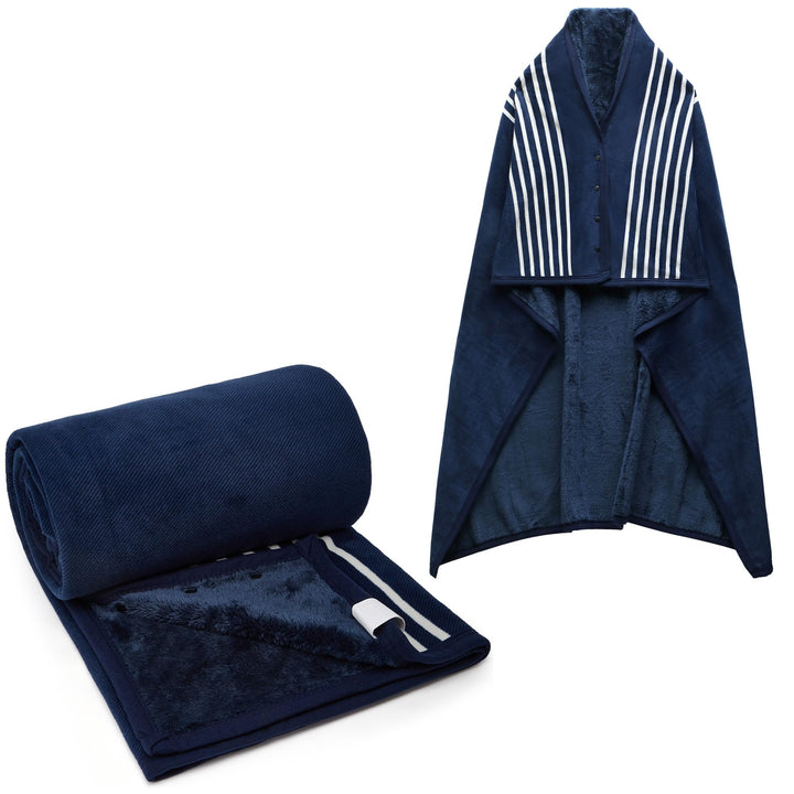 SIVENKE Damen Poncho Fleece Tragbare Decke, Karierte Schossdecke Bequemer Poncho Plüschdecken Überwu