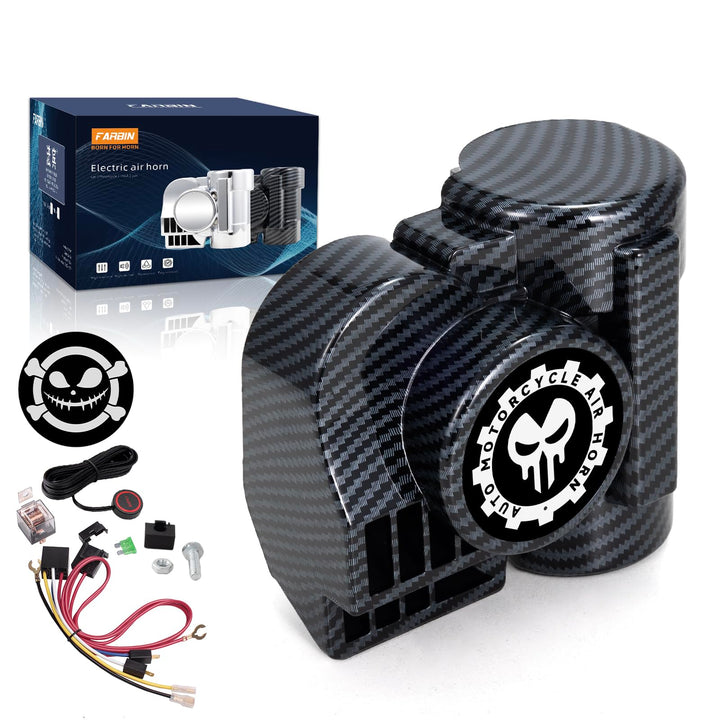 FARBIN Autohupe 12v Druckluft Hupe Airhorn mit kompressor Laute Lkw Luft horn Signalhorn für Motorra