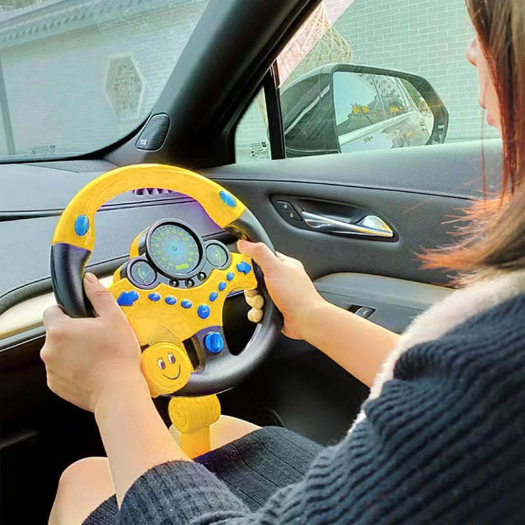 Portables Kinder Lenkradspielzeug, Simulation eines Autolenkrades mit interessanten Geräuschen und M