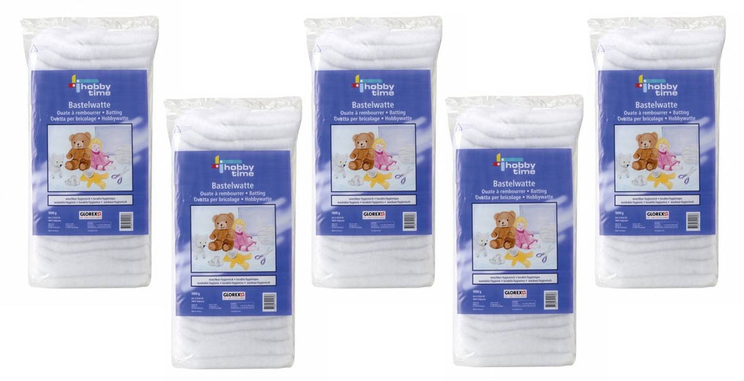 Glorex 6 2524 05 Bastelwatte, Spiel, 1 kg, weiss (5X 1000g)