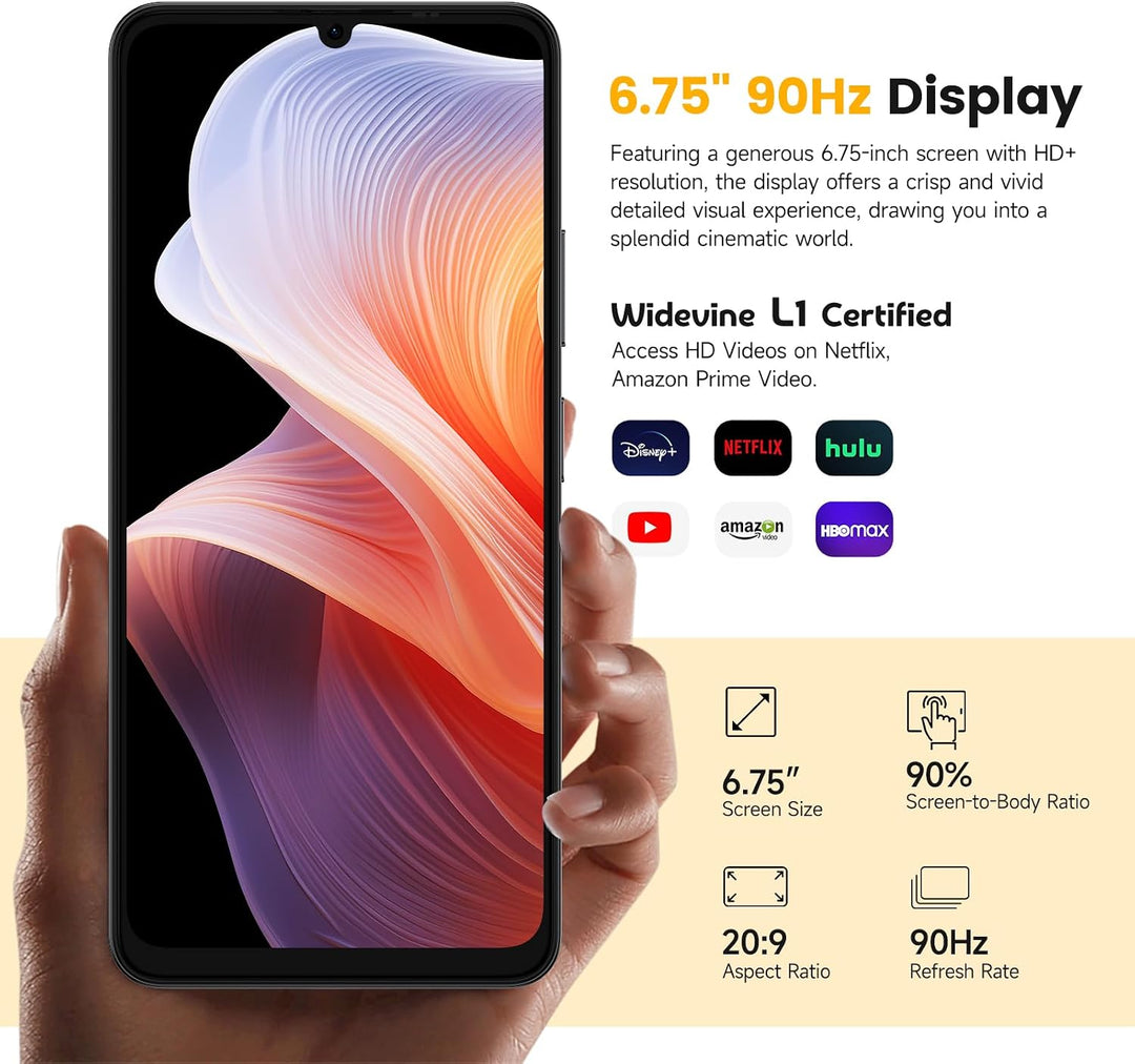 Ulefone Note 20 Pro Handy Android 14 256GB+8GB/1TB SD 50MP+8MP Kamera Octa Core 6000mAh 18W 6,75" HD