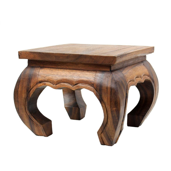 Opiumtisch Hellbraun - 35 cm Thailand Beistelltisch Hocker Nachttisch Pflanzenhocker asiatischer Tis