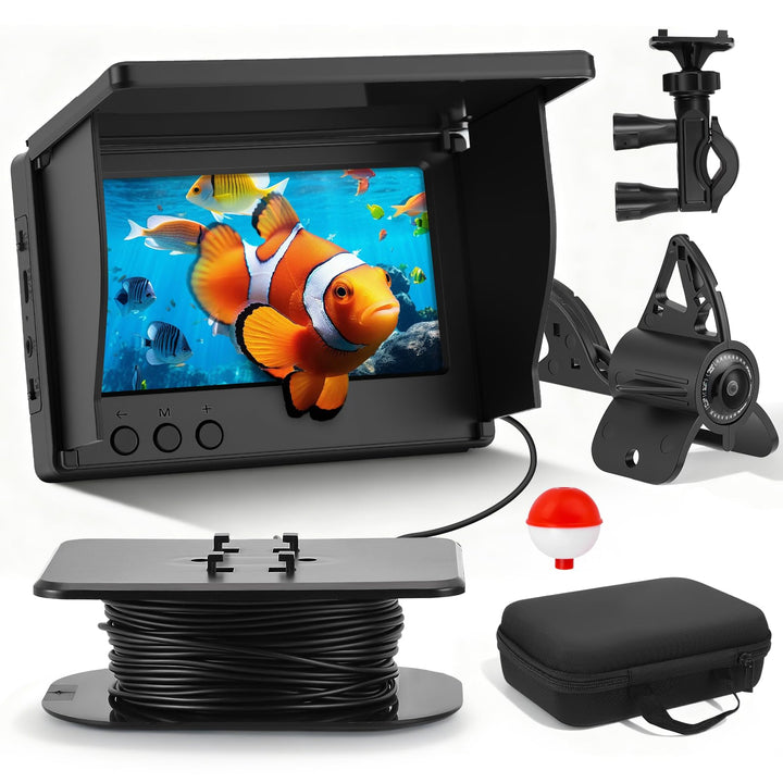 Fischfinder, 4.3 Zoll HD Unterwasserkamera Angeln Fishfinder mit 30m Kabel, IP65 Wasserdicht, 5000mA