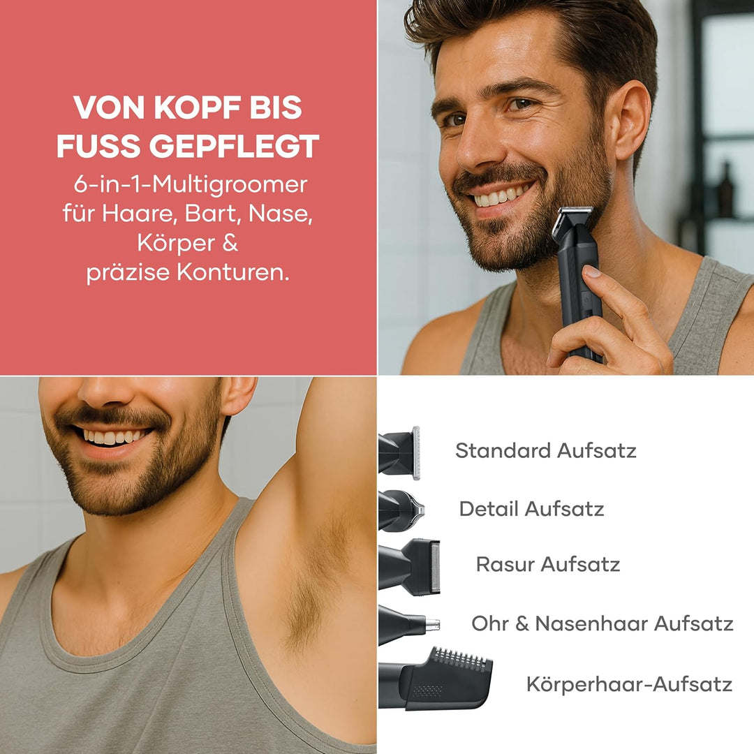 Severin Multi Grooming Set, Haarschneidemaschine, Barttrimmer, Körpertrimmer, Nasenhaartrimmer, Herr