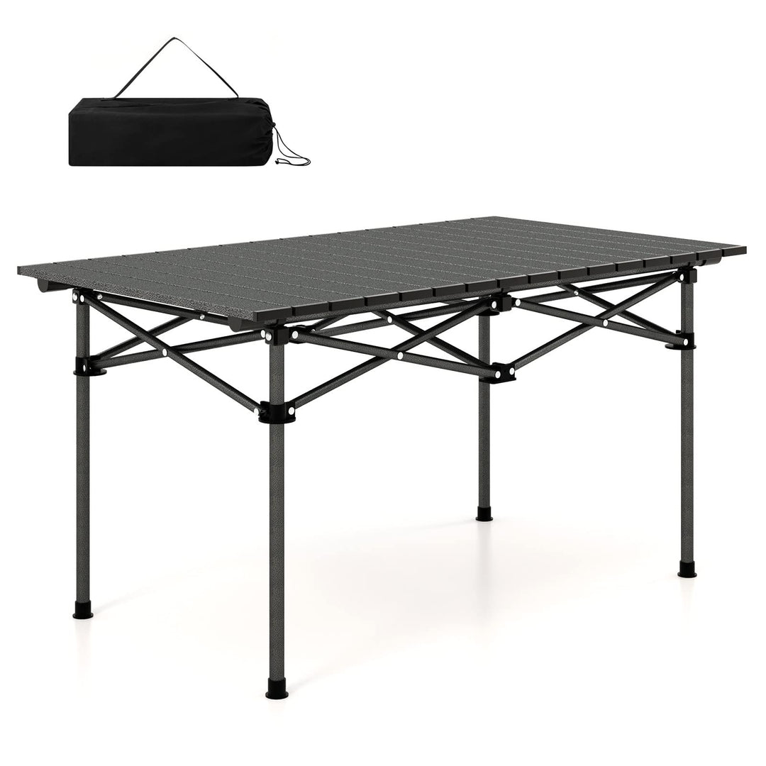GYMAX Campingtisch Klapptisch Faltbar 95 x 55 x 50 cm Gartentisch Balkontisch Klappbar inkl. Trageta