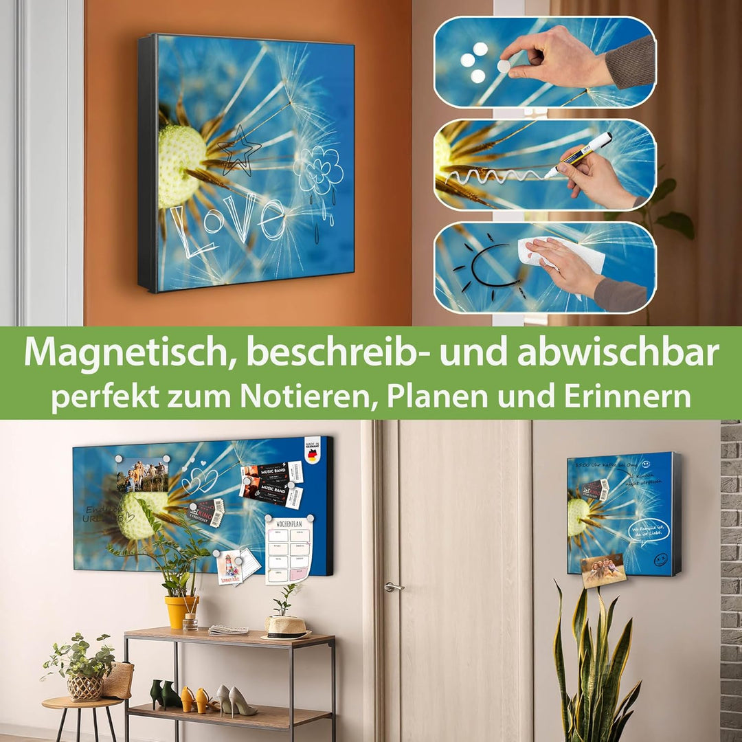 banjado Grosser Schlüsselkasten Metall - Schlüsselbox 30x30cm mit 32 Haken - Schlüsselkasten modern