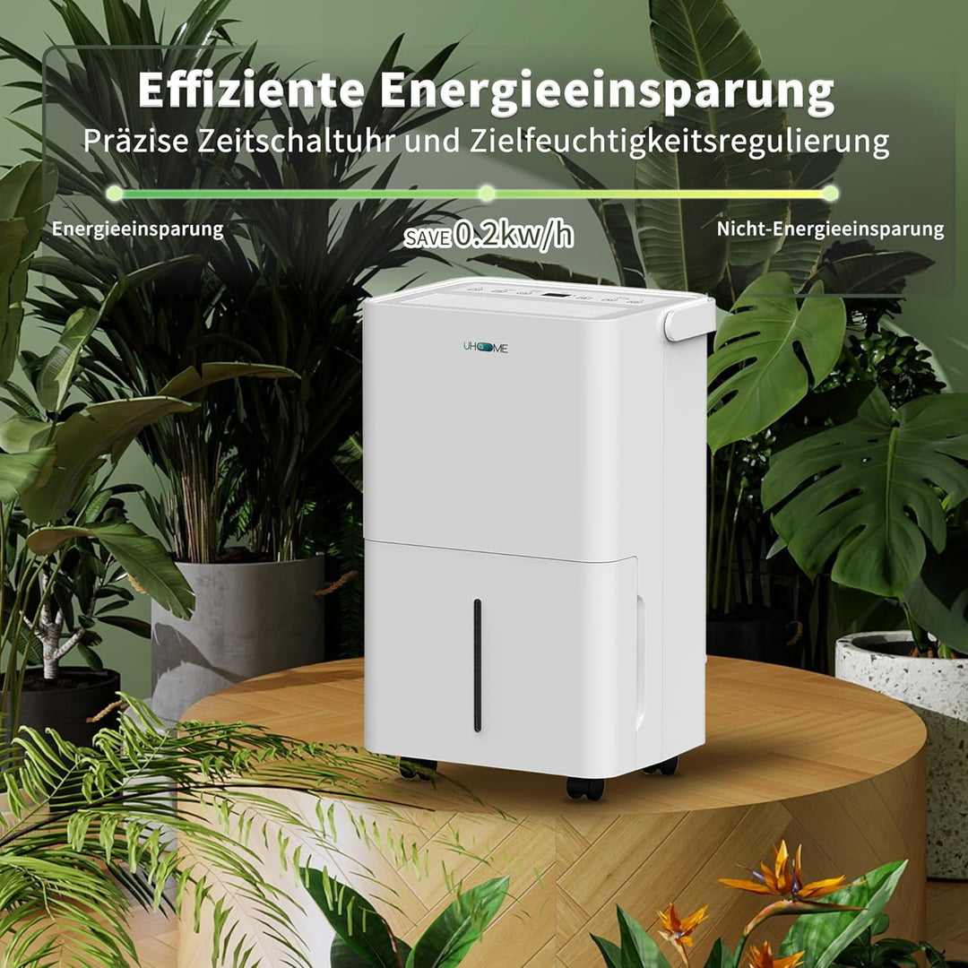 Uhome Luftentfeuchter elektrisch 12L in 24h, Raumentfeuchter für 54m³/18m², entfeuchter mit Autoabsc