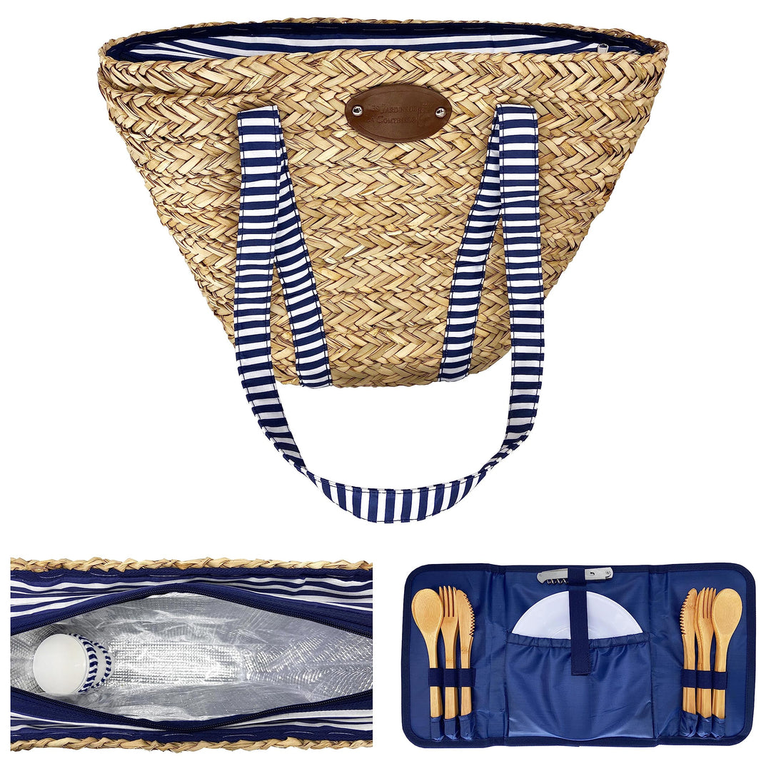 Les Jardins de la Comtesse - Strandtasche mit Picknick-Set Riviera - 4 Personen