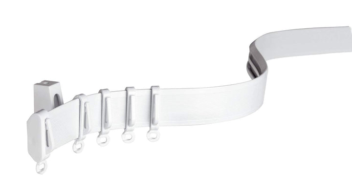 GARDINIA Vorhangschienen-Set Flexline, Vorhangschiene, 12 Träger für Decken- oder Wandmontage, 4 End