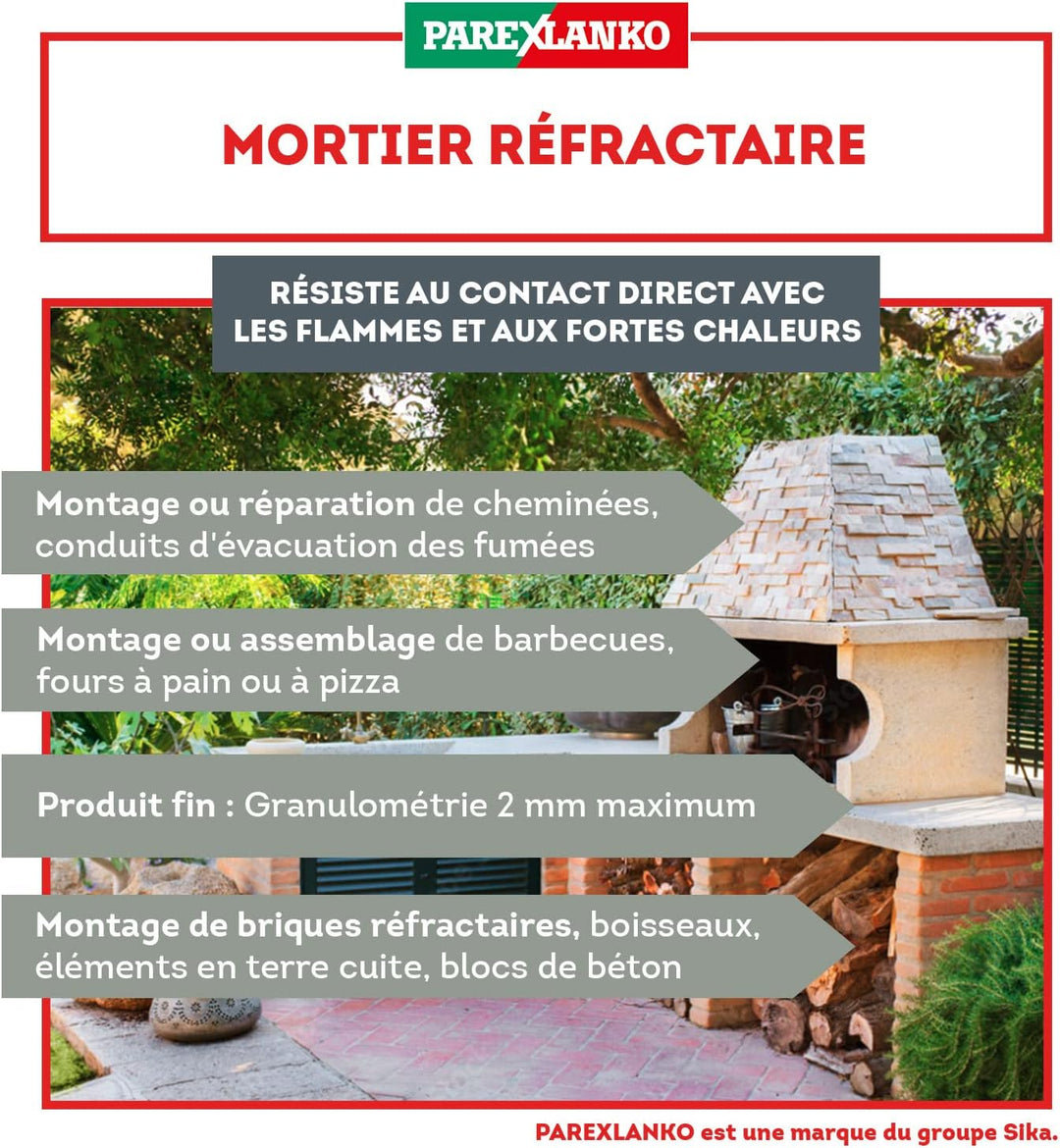 Upmann 10148 Kamintür K30/4 V2A 20x30 & ParexGroup 2874 Mörtel, feuerfest, 2,5 kg