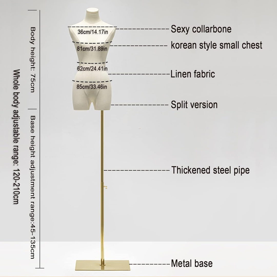 Schneiderpuppe Damenbüste Weiblich, Höhe Verstellbarer Schaufensterpuppe Körper, Mannequin mit Metal