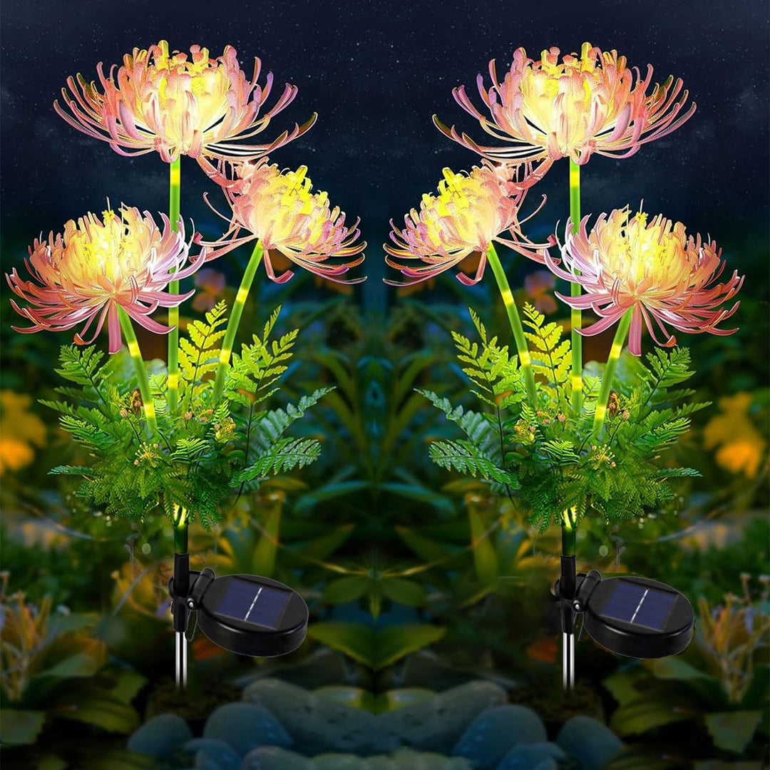 Gartendeko Solar Gartenleuchte Aussen, 2 Stück Solar Blumen für Aussen, Blume Solarlampen Wetterfest