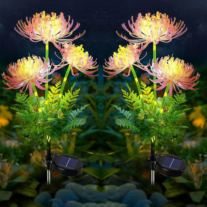 Gartendeko Solar Gartenleuchte Aussen, 2 Stück Solar Blumen für Aussen, Blume Solarlampen Wetterfest