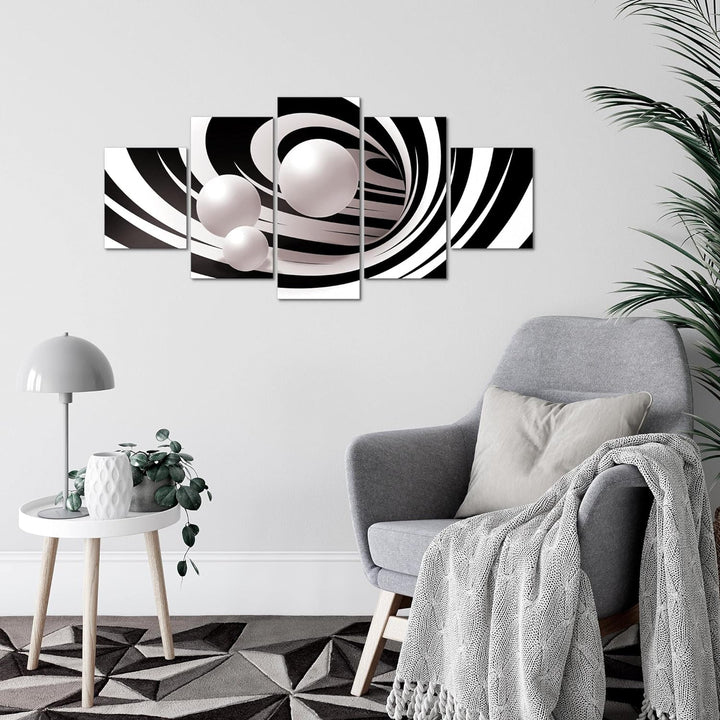 Runa Art Wandbilder Abstrakt 5 Teilig Bild auf Vlies Leinwand Deko Wohnzimmer Schlafzimmer Perlen Sc