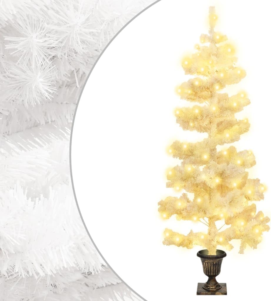 vidaXL Spiral Weihnachtsbaum mit Topf LEDs Christbaum Tannenbaum Dekobaum Kunstbaum Weihnachten Deko