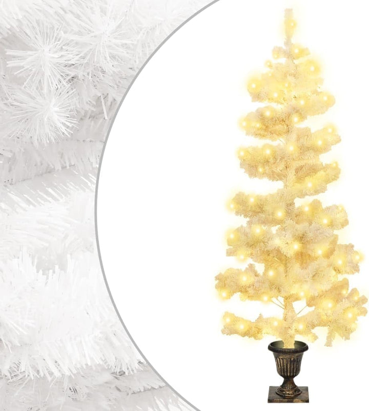 vidaXL Spiral Weihnachtsbaum mit Topf LEDs Christbaum Tannenbaum Dekobaum Kunstbaum Weihnachten Deko